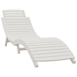 vidaXL Sun Loungers 2 pcs with Table White Solid Wood Acacia