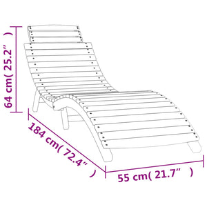 vidaXL Sun Loungers 2 pcs with Table White Solid Wood Acacia