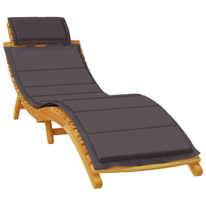 vidaXL Sun Loungers 2 pcs with Dark Grey Cushions Solid Wood Acacia