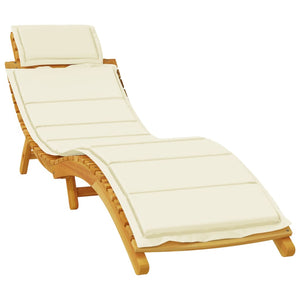 vidaXL Sun Loungers 2 pcs with Cream Cushions Solid Wood Acacia