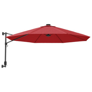 vidaXL Wall-mounted Parasol Bright Red 290 cm