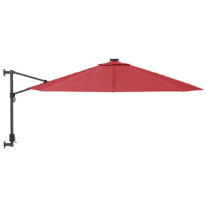 vidaXL Wall-mounted Parasol Bright Red 290 cm