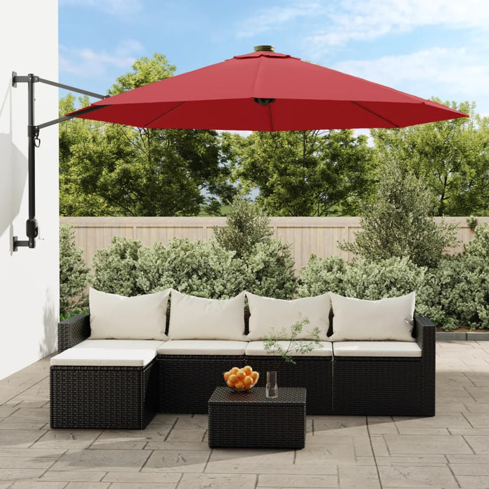 vidaXL Wall-mounted Parasol Bright Red 290 cm