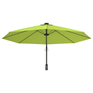 vidaXL Wall-mounted Parasol with LEDs Apple Green 290cm