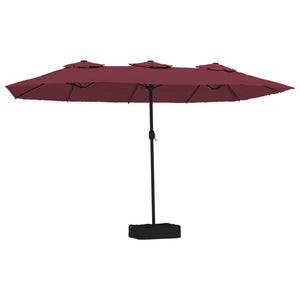 vidaXL Double-Head Garden Parasol Bordeaux Red 449x245 cm