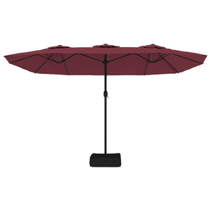 vidaXL Double-Head Garden Parasol Bordeaux Red 449x245 cm