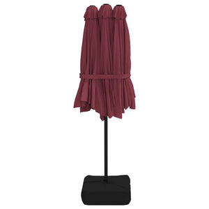 vidaXL Double-Head Garden Parasol Bordeaux Red 449x245 cm