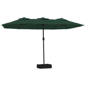 vidaXL Double-Head Parasol with LEDs Green 449x245 cm