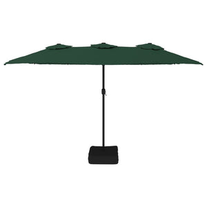 vidaXL Double-Head Parasol with LEDs Green 449x245 cm