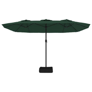 vidaXL Double-Head Parasol with LEDs Green 449x245 cm