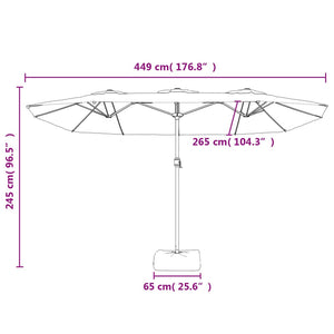 vidaXL Double-Head Parasol with LEDs Green 449x245 cm