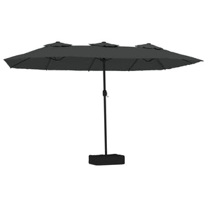 vidaXL Double-Head Parasol with LEDs Anthracite 449x245 cm