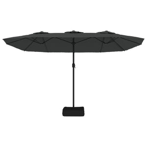 vidaXL Double-Head Parasol with LEDs Anthracite 449x245 cm