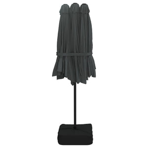 vidaXL Double-Head Parasol with LEDs Anthracite 449x245 cm