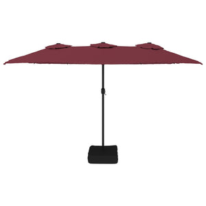 vidaXL Double-Head Parasol with LEDs Bordeaux Red 449x245 cm