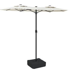 vidaXL Double-Head Parasol Sand White 316x240 cm