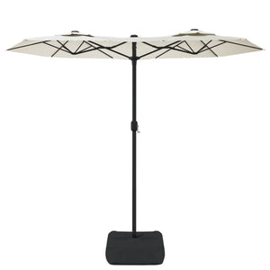 vidaXL Double-Head Parasol Sand White 316x240 cm