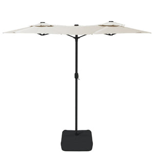 vidaXL Double-Head Parasol Sand White 316x240 cm