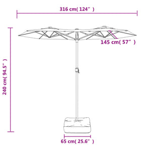 vidaXL Double-Head Parasol Green 316x240 cm