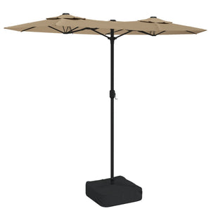 vidaXL Double-Head Parasol Taupe 316x240 cm