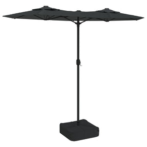 vidaXL Double-Head Parasol with LEDs Anthracite 316x240 cm