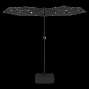 vidaXL Double-Head Parasol with LEDs Anthracite 316x240 cm