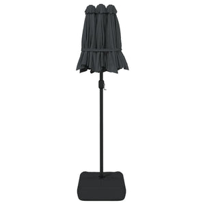 vidaXL Double-Head Parasol with LEDs Anthracite 316x240 cm