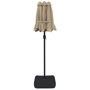 vidaXL Double-Head Parasol with LEDs Taupe 316x240 cm