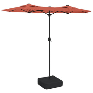 vidaXL Double-Head Parasol with LEDs Terracotta 316x240 cm