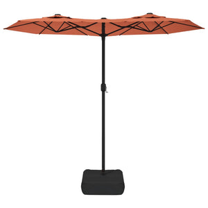 vidaXL Double-Head Parasol with LEDs Terracotta 316x240 cm