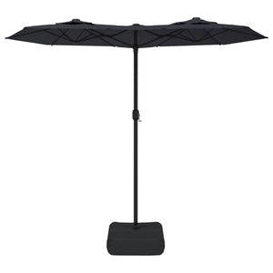 vidaXL Double-Head Parasol with LEDs Black 316x240 cm