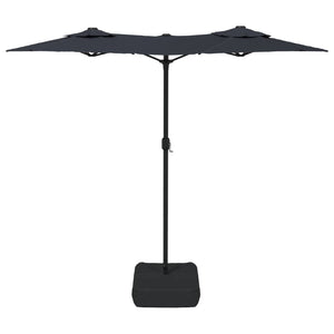 vidaXL Double-Head Parasol with LEDs Black 316x240 cm