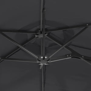 vidaXL Double-Head Parasol with LEDs Black 316x240 cm