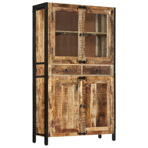 vidaXL Highboard 100x40x175 cm Solid Rough Wood Mango