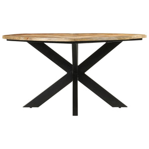 vidaXL Dining Table Ø150x76 cm Solid Rough Wood Mango