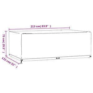 vidaXL Garden Furniture Cover 12 Eyelets 213x132x75 cm Rectangular