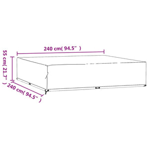 vidaXL Garden Furniture Cover 16 Eyelets 240x240x55 cm Square