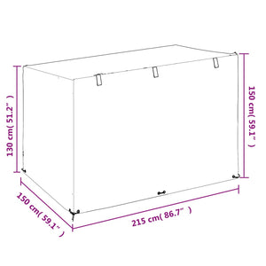 vidaXL Swing Bench Cover 12 Eyelets 215x150x130/150 cm Polyethylene