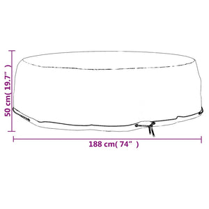 vidaXL Island Lounge Cover 8 Eyelets Ø188x50 cm Round