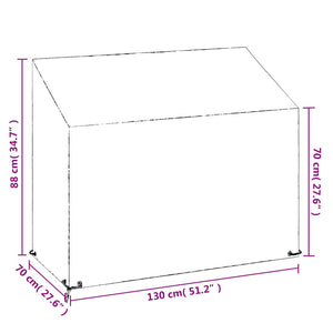 vidaXL Graden Bench Cover 8 Eyelets 130x70x70/88 cm Polyethylene