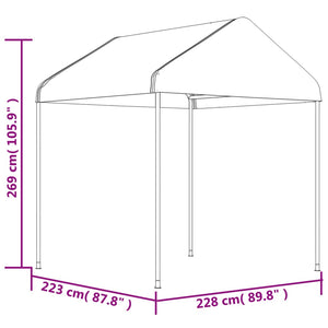 vidaXL Gazebo with Roof White 8.92x2.28x2.69 m Polyethylene