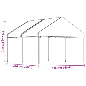 vidaXL Gazebo with Roof White 4.46x4.08x3.22 m Polyethylene