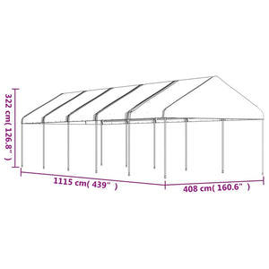 vidaXL Gazebo with Roof White 11.15x4.08x3.22 m Polyethylene