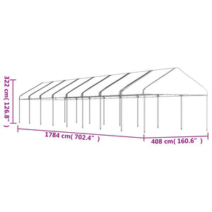 vidaXL Gazebo with Roof White 17.84x4.08x3.22 m Polyethylene