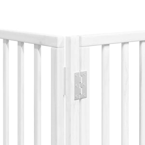 vidaXL Dog Gate with Door Foldable 12 Panels White 600 cm Poplar Wood