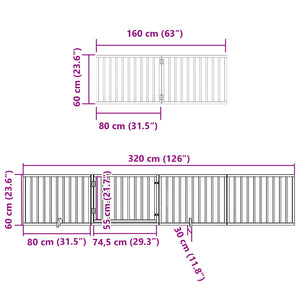 vidaXL Dog Gate with Door Foldable 10 Panels Brown 800 cm Poplar Wood