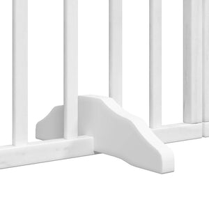 vidaXL Dog Gate with Door Foldable 15 Panels White 750 cm Poplar Wood