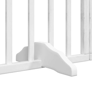 vidaXL Dog Gate with Door Foldable 9 Panels White 450 cm Poplar Wood