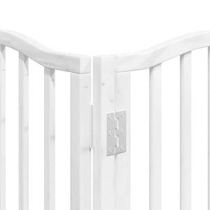 vidaXL Dog Gate with Door Foldable 9 Panels White 450 cm Poplar Wood