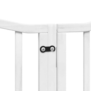 vidaXL Dog Gate with Door Foldable 15 Panels White 750 cm Poplar Wood